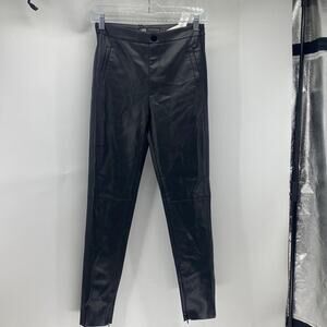 Zara faux leather vegan skinny ankle zip side zip rocker concert avant-garde